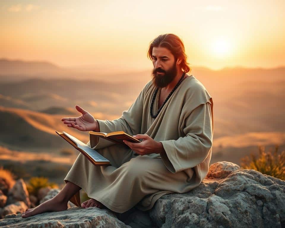 Jesus teaching from Psalms