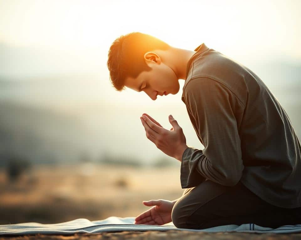 A serene and contemplative scene of a person kneeling in prayer, their hands clasped, head bowed, and eyes closed. Soft, diffused lighting illuminates their features, casting a warm, reverent glow. The background is a tranquil, out-of-focus landscape, with a sense of peaceful solitude. The overall atmosphere conveys a deep understanding and acceptance of the call to serve, a quiet moment of introspection and devotion. Hyper-realistic, professional-quality photography.