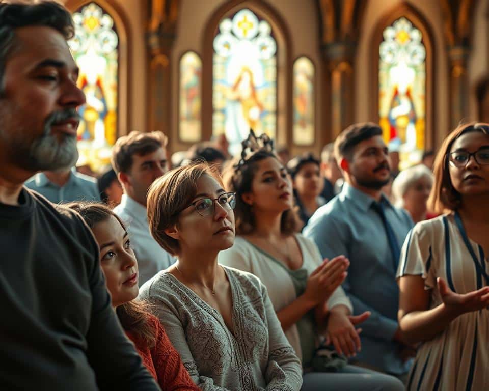 A diverse group of Seventh-day Adventists gathered in a sun-drenched sanctuary, their faces reflecting a deep sense of reverence and community. The warm natural light filters through stained glass windows, casting a gentle glow over their contemplative expressions. In the foreground, a family sits side by side, their hands clasped in prayer. In the middle ground, a choir leads the congregation in soulful hymns, their voices blending harmoniously. In the background, the ornate architectural details of the church building frame the scene, conveying a timeless, sacred atmosphere. This serene, contemplative image captures the essence of Seventh-day Adventist faith and its importance in the lives of its adherents. A diverse group of Seventh-day Adventists gathered in a sun-drenched sanctuary, their faces reflecting a deep sense of reverence and community. The warm natural light filters through stained glass windows, casting a gentle glow over their contemplative expressions. In the foreground, a family sits side by side, their hands clasped in prayer. In the middle ground, a choir leads the congregation in soulful hymns, their voices blending harmoniously. In the background, the ornate architectural details of the church building frame the scene, conveying a timeless, sacred atmosphere. This serene, contemplative image captures the essence of Seventh-day Adventist faith and its importance in the lives of its adherents.