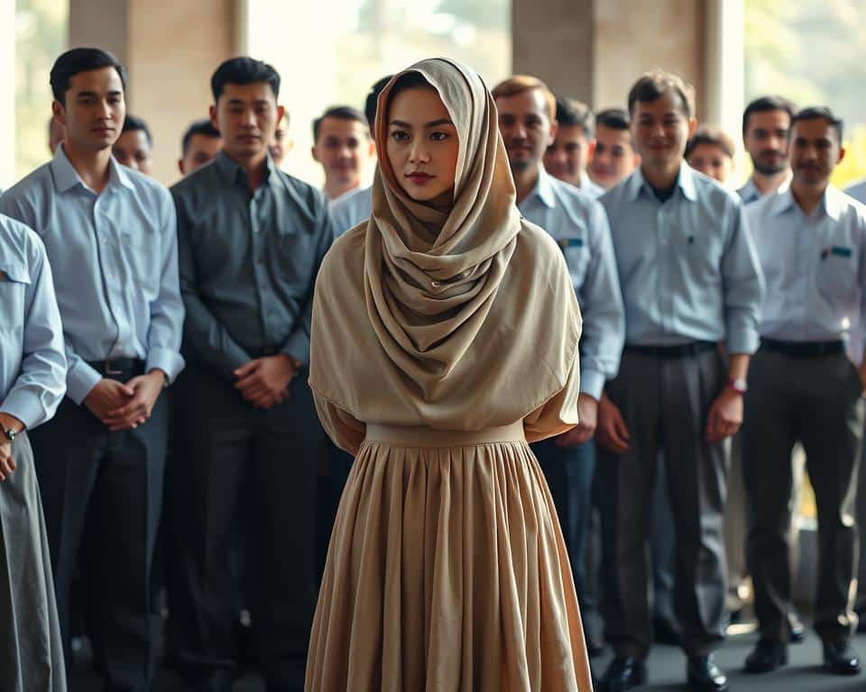 A serene and modest gathering of Seventh-day Adventist adherents, adorned in their traditional attire. In the foreground, a woman in a long, flowing dress, her head covered in a simple, elegant scarf. Behind her, men in pressed slacks and collared shirts, some with ties, their posture upright and reverent. The scene is bathed in soft, natural light, conveying a sense of tranquility and devotion. The composition captures the essence of Adventist dress and the spiritual essence it represents, inviting the viewer to contemplate the deep-rooted beliefs that inspire this sartorial expression. A serene and modest gathering of Seventh-day Adventist adherents, adorned in their traditional attire. In the foreground, a woman in a long, flowing dress, her head covered in a simple, elegant scarf. Behind her, men in pressed slacks and collared shirts, some with ties, their posture upright and reverent. The scene is bathed in soft, natural light, conveying a sense of tranquility and devotion. The composition captures the essence of Adventist dress and the spiritual essence it represents, inviting the viewer to contemplate the deep-rooted beliefs that inspire this sartorial expression.