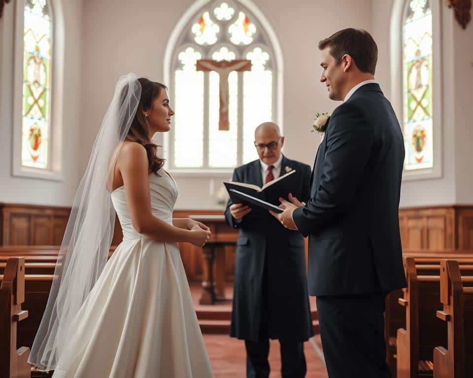 A covenantal marriage between a man and woman, solemnized in a simple yet elegant Seventh-day Adventist church. The bride, in a flowing white gown, stands beside the groom in a dark suit as they exchange vows before a minister. Soft natural light filters through stained glass windows, casting a warm glow on the couple's faces. In the background, wooden pews and a modest altar suggest a reverent, spiritual atmosphere. The scene captures the essence of a Seventh-day Adventist marriage ceremony - a sacred union grounded in biblical principles and the presence of the divine. A covenantal marriage between a man and woman, solemnized in a simple yet elegant Seventh-day Adventist church. The bride, in a flowing white gown, stands beside the groom in a dark suit as they exchange vows before a minister. Soft natural light filters through stained glass windows, casting a warm glow on the couple's faces. In the background, wooden pews and a modest altar suggest a reverent, spiritual atmosphere. The scene captures the essence of a Seventh-day Adventist marriage ceremony - a sacred union grounded in biblical principles and the presence of the divine.