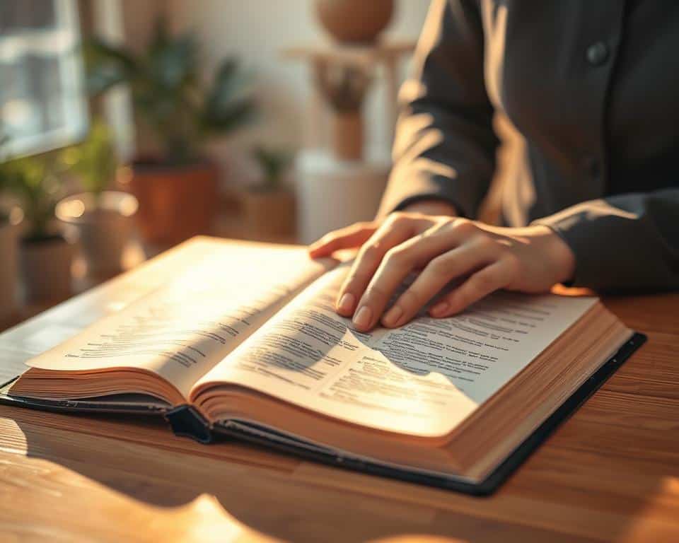A serene and contemplative scene depicting a close-up of an open Bible resting on a wooden table. In the foreground, the pages of the Bible are slightly fluttering as if a gentle breeze is flowing, with golden rays of sunlight illuminating the text, symbolizing divine wisdom. In the middle ground, a pair of hands, dressed in modest, professional attire, gently touches the pages, conveying a sense of reverence and submission to the Scripture. In the background, the soft focus of a peaceful room filled with natural light, warm earth tones, and potted plants enhances the atmosphere of tranquility and reflection. The overall mood is one of calm and guidance, inviting the viewer to seek clarity and wisdom through Scripture. A serene and contemplative scene depicting a close-up of an open Bible resting on a wooden table. In the foreground, the pages of the Bible are slightly fluttering as if a gentle breeze is flowing, with golden rays of sunlight illuminating the text, symbolizing divine wisdom. In the middle ground, a pair of hands, dressed in modest, professional attire, gently touches the pages, conveying a sense of reverence and submission to the Scripture. In the background, the soft focus of a peaceful room filled with natural light, warm earth tones, and potted plants enhances the atmosphere of tranquility and reflection. The overall mood is one of calm and guidance, inviting the viewer to seek clarity and wisdom through Scripture.