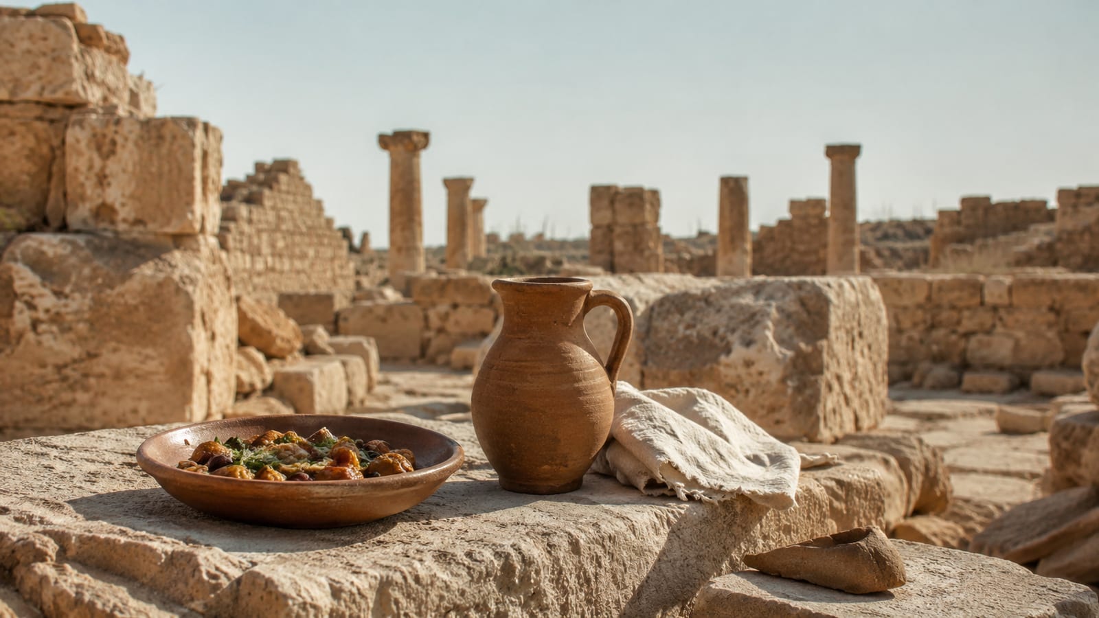 Generic ancient stone ruins illuminated by sunlight, representing fulfilled biblical historical prophecies